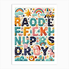 Alphabet For Kids Art Print