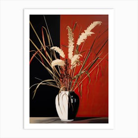 Bouquet Of Japanese Silver Grass Flowers, Autumn Fall Florals Painting 3 Art Print