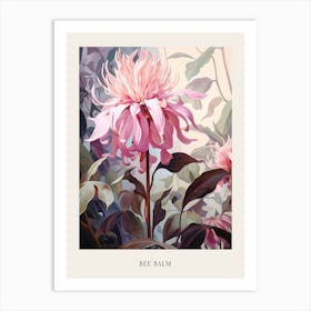 Floral Illustration Bee Balm 2 Poster Art Print