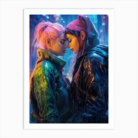 Anime Girls Love LGBTQ Lesbian Art Print