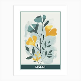 Ginkgo Tree Flat Illustration 3 Poster Art Print