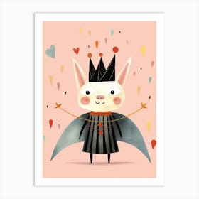 Little Bat Wearing A Crown Art Print