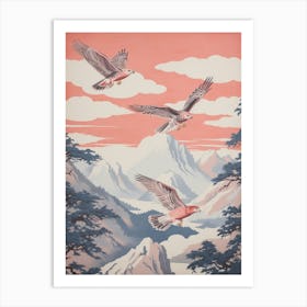 Vintage Japanese Inspired Bird Print Red Tailed Hawk 1 Art Print