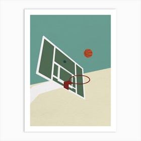 Minimal art vintage Basketball Hoop Art Print
