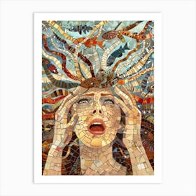 Mosaic Of A Woman 5 Art Print