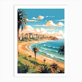 Bondi Beach, Australia, Flat Illustration 3 Art Print