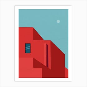 Minimal art Red building Art Print