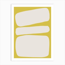 Abstract Bauhaus Shapes 3 Lime Art Print
