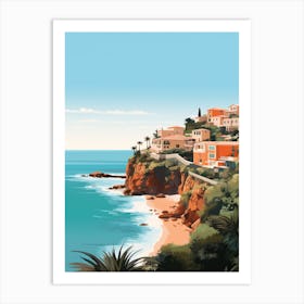 Sorrento Back Beach Australia Mediterranean Style Illustration 2 Art Print