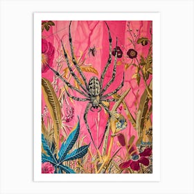 Floral Animal Painting Spider 3 Art Print