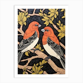 Art Nouveau Birds Poster American Goldfinch 4 Art Print