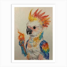 Flaming Cockatoo Art Print