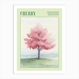 Cherry Tree Atmospheric Watercolour Painting 4 Poster Art Print