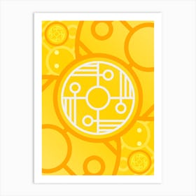 Geometric Abstract Glyph in Happy Yellow and Orange n.0086 Art Print