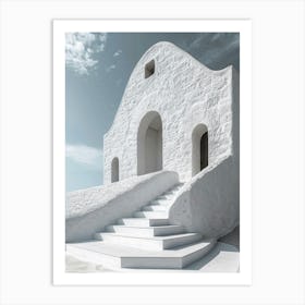 White Church In Mykonos Art Print