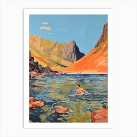 Wild Swimming At Wastwater Cumbria 1 Art Print