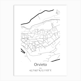 Orvieto,Italy Minimalist Map Art Print