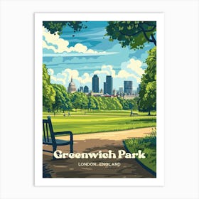 Greenwich Park Nature S Beauty Digital Travel Illustration Art Print