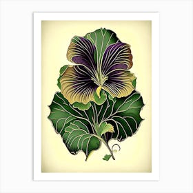 Pansy Leaf Vintage Botanical 3 Art Print