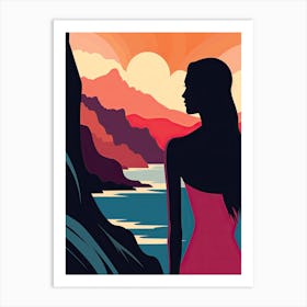 Kauai Hawaii, Usa, Bold Outlines 2 Art Print