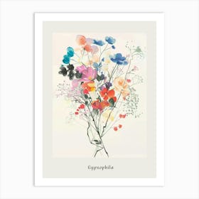 Gypsophila 2 Collage Flower Bouquet Poster Art Print