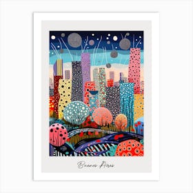 Poster Of Buenos Aires, Illustration In The Style Of Pop Art 3 Art Print