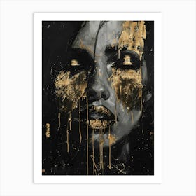 Gold Face 18 Art Print