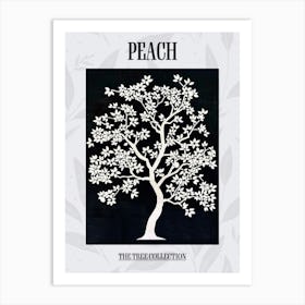 Peach Tree Simple Geometric Nature Stencil 11 Poster Art Print