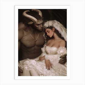 Beast And Beautiful Bride Art Print