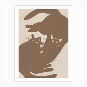 Two Cats silhouette Art Print