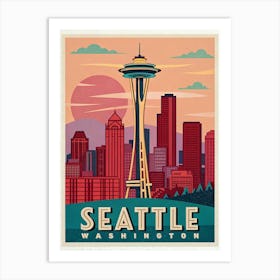 Seattle - Emerald City Skyline Poster Art Print