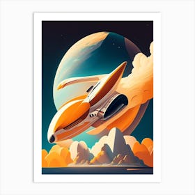 Space Shuttle Comic Space Space Art Print