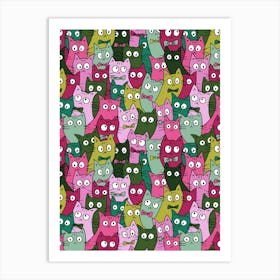 Wanderlust Crazy Cats 1 Art Print