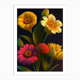 Flowers 3d Art Print
