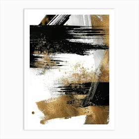 Abstract Gold And Black Painting 19 Art Print