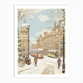 Vintage Winter Illustration Glasgow United Kingdom 1 Art Print