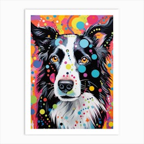 Border Collie Pop Art Paint 4 Art Print