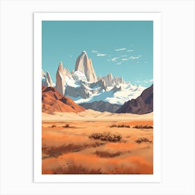 Fitz Roy Trek Argentina 4 Hiking Trail Landscape Art Print