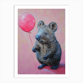 Cute Wombat 4 With Balloon Art Print