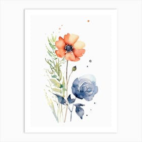 Watercolor Flowers Art Print