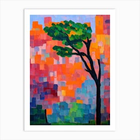 Fringe Tree Tree Cubist Art Print