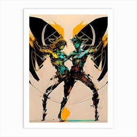 Rorschach Dancers Abstract Dancing Couple Art Print