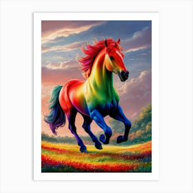 Rainbow Horse Art Print