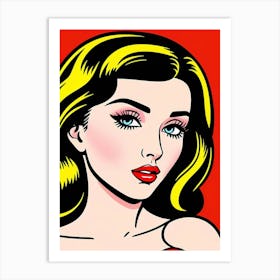 Electric Charm: A Woman’s Portrait Reimagined in Pop Art Pop Art Affiche