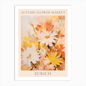 Autumn Flower Market Poster Zurich Art Print