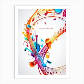 Musical Notes Background Art Print