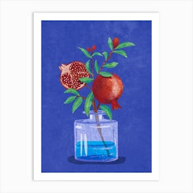 Pomegranate in Vase Art Print