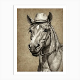 Horse In Hat 1 Art Print