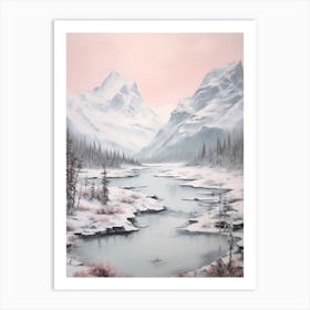 Dreamy Winter Painting Jasper National Park Canada 2 Art Print