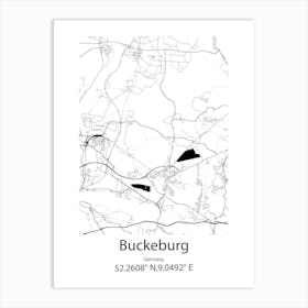 Buckeburg,Germany Minimalist Map Art Print